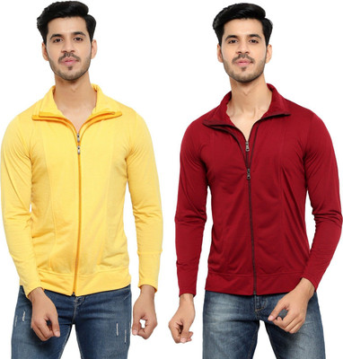 JB Jagoboy Solid Men Polo Neck Yellow, Maroon T-Shirt