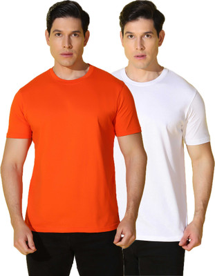 WOOSTRO Solid Men Round Neck Multicolor T-Shirt