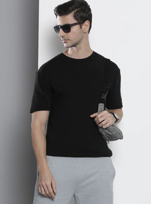 RULEDBYSUN Solid Men Round Neck Black T-Shirt