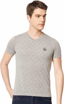 TAB91 Printed Men Round Neck Grey T-Shirt