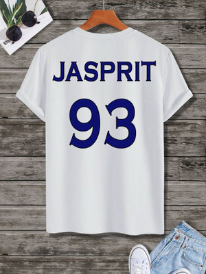 MOON IN Typography Men Round Neck White T-Shirt