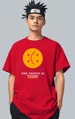 BLOSSOMTRADER Printed Men Round Neck Red T-Shirt