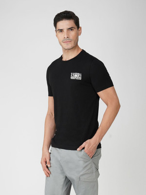 Zvezda Printed Men Round Neck Black T-Shirt