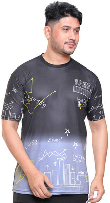 Siya Printed Men Polo Neck Black, Grey, White T-Shirt