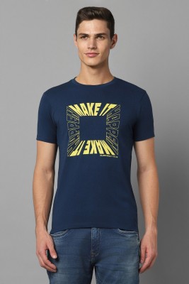 Allen Solly Printed, Typography Men Round Neck Dark Blue T-Shirt