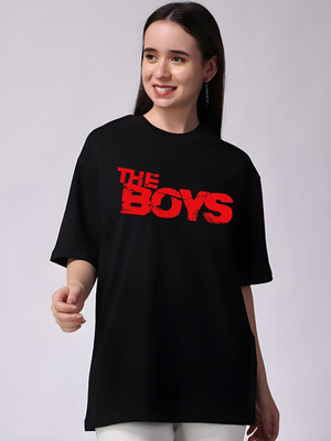 Moda Rapido Graphic Print Women Round Neck Black T-Shirt