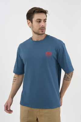 DCYPHR Graphic Print Men Round Neck Blue T-Shirt