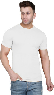 Aditi Fashion Solid Men Round Neck Grey T-Shirt