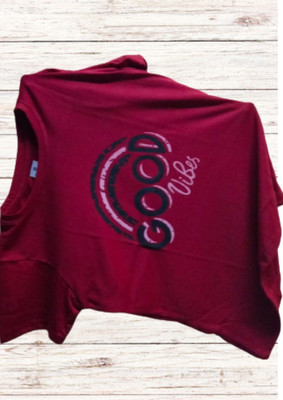 Marvent Dk Women Self Design Women Round Neck Maroon T-Shirt