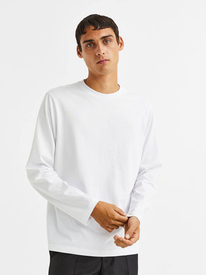 London Crew Solid Men Round Neck White T-Shirt