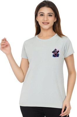 SZN Graphic Print Women Round Neck Grey T-Shirt