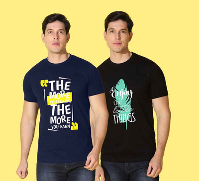 WOOSTRO Graphic Print Men Round Neck Multicolor T-Shirt