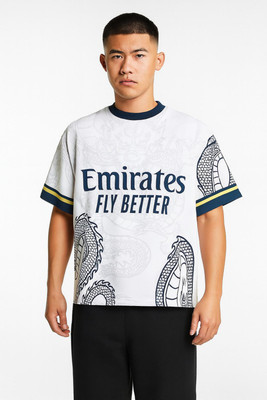 YUTU Printed Men Round Neck White T-Shirt