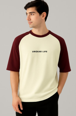 UrGear Printed, Colorblock Men Round Neck White T-Shirt