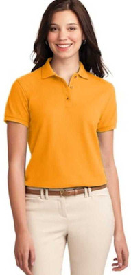 maketin Solid Women Polo Neck Orange T-Shirt