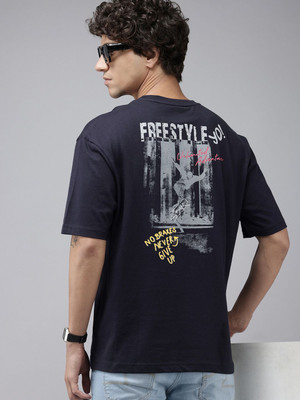 Spykar Solid Men Round Neck Blue T-Shirt