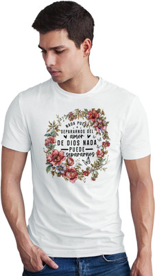Seek Buy Love Printed Men Round Neck White T-Shirt