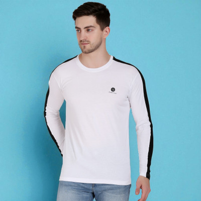 Faricon Trend Printed Men Round Neck White T-Shirt