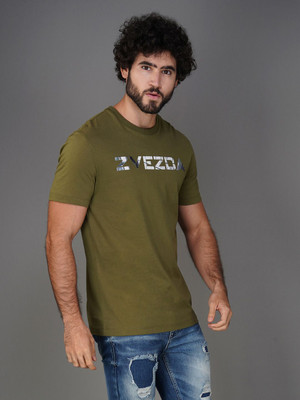 Zvezda Printed Men Round Neck Dark Green T-Shirt