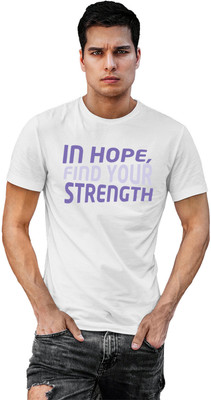 Fighterhero Typography Men Round Neck White T-Shirt