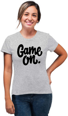 SmarTee Street Typography Women Round Neck Grey T-Shirt