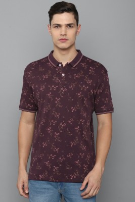 LOUIS PHILIPPE Printed Men Polo Neck Purple T-Shirt