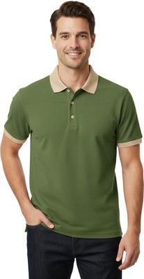 Dharmdeep Tex Solid Men Polo Neck Light Green T-Shirt