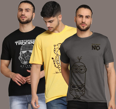 METRONAUT Printed, Typography Men Round Neck Multicolor T-Shirt