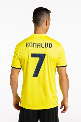 SSA Printed Men Polo Neck Yellow T-Shirt