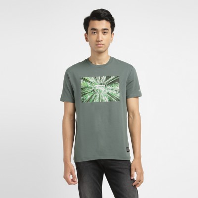 LEVI'S Graphic Print Men Crew Neck Green T-Shirt