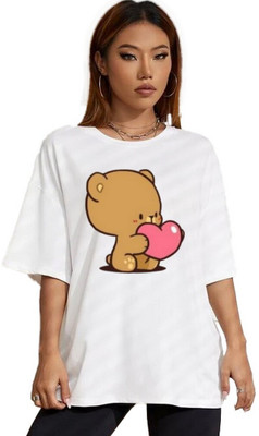 BELTLY Graphic Print Women Round Neck White T-Shirt