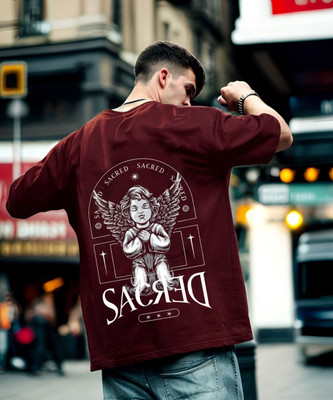 Manly Tees Printed Men Round Neck Maroon T-Shirt