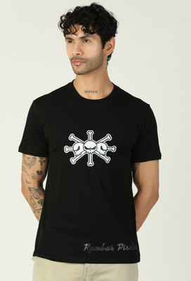 Dili Clothing Printed Men Round Neck Black T-Shirt