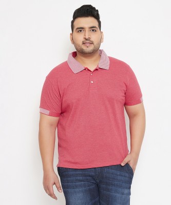 Instafab Plus Striped Men Polo Neck Red T-Shirt