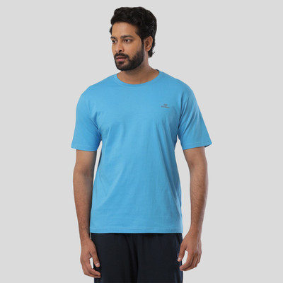 Ariser Solid Men Round Neck Blue T-Shirt