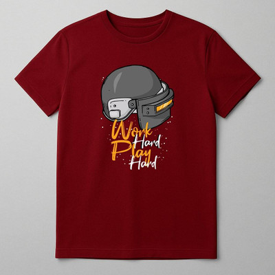 Soulskull Solid Men Round Neck Maroon T-Shirt
