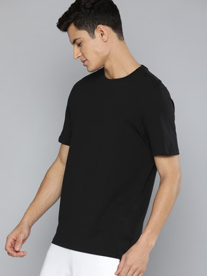 London Crew Solid Men Round Neck Black T-Shirt