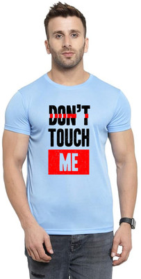 LuvCare Printed Men Round Neck Blue T-Shirt