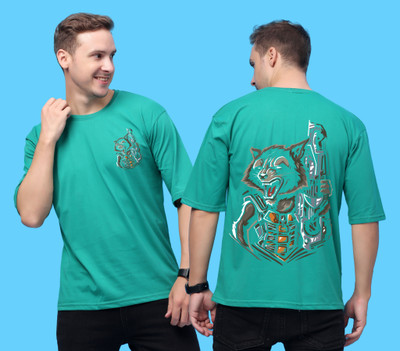 SWIFTLY Graphic Print Men Round Neck Light Green T-Shirt