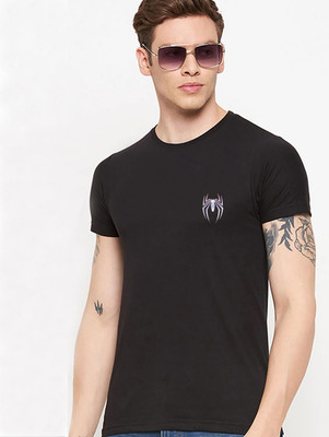 MH MOGHAHILLS Solid Men Round Neck Black T-Shirt