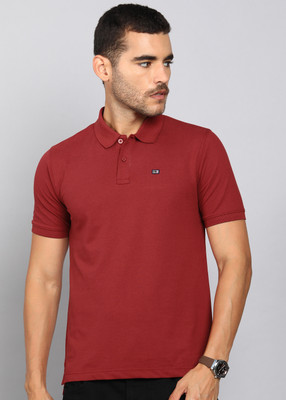 ARROW Solid Men Polo Neck Red T-Shirt