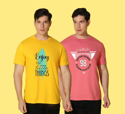 WOOSTRO Graphic Print Men Round Neck Multicolor T-Shirt