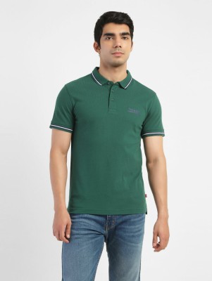 LEVI'S Solid Men Polo Neck Green T-Shirt