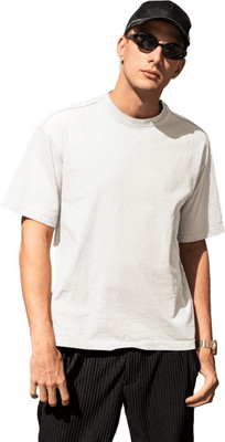 Oversized tshirt Solid Men Round Neck White T-Shirt
