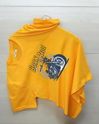Magneto Solid Men Round Neck Yellow T-Shirt