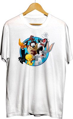 THE PRINT PLATTER Graphic Print Men Round Neck White T-Shirt