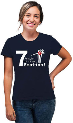 SmarTee Street Typography Women Round Neck Blue T-Shirt