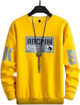 SM SHAYAM CREATION Printed Men Round Neck Yellow T-Shirt