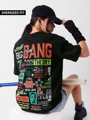 Fabflee Printed, Typography Women Round Neck Black T-Shirt