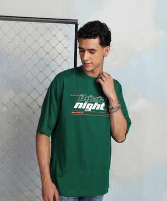 HIGHLANDER Printed Men Round Neck Green T-Shirt